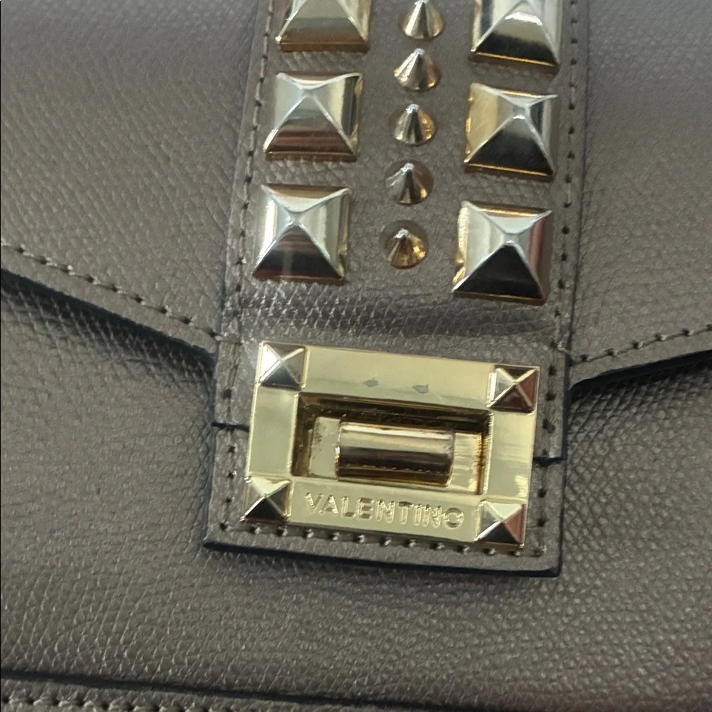 Valentino Pewter Studded Mini Handbag - Picture 9 of 9